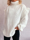 Women Ruffled Turtleneck Long Sleeve Sweater nicholesgifts