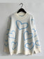Heart Pattern Long Sleeve Sweater nicholesgifts