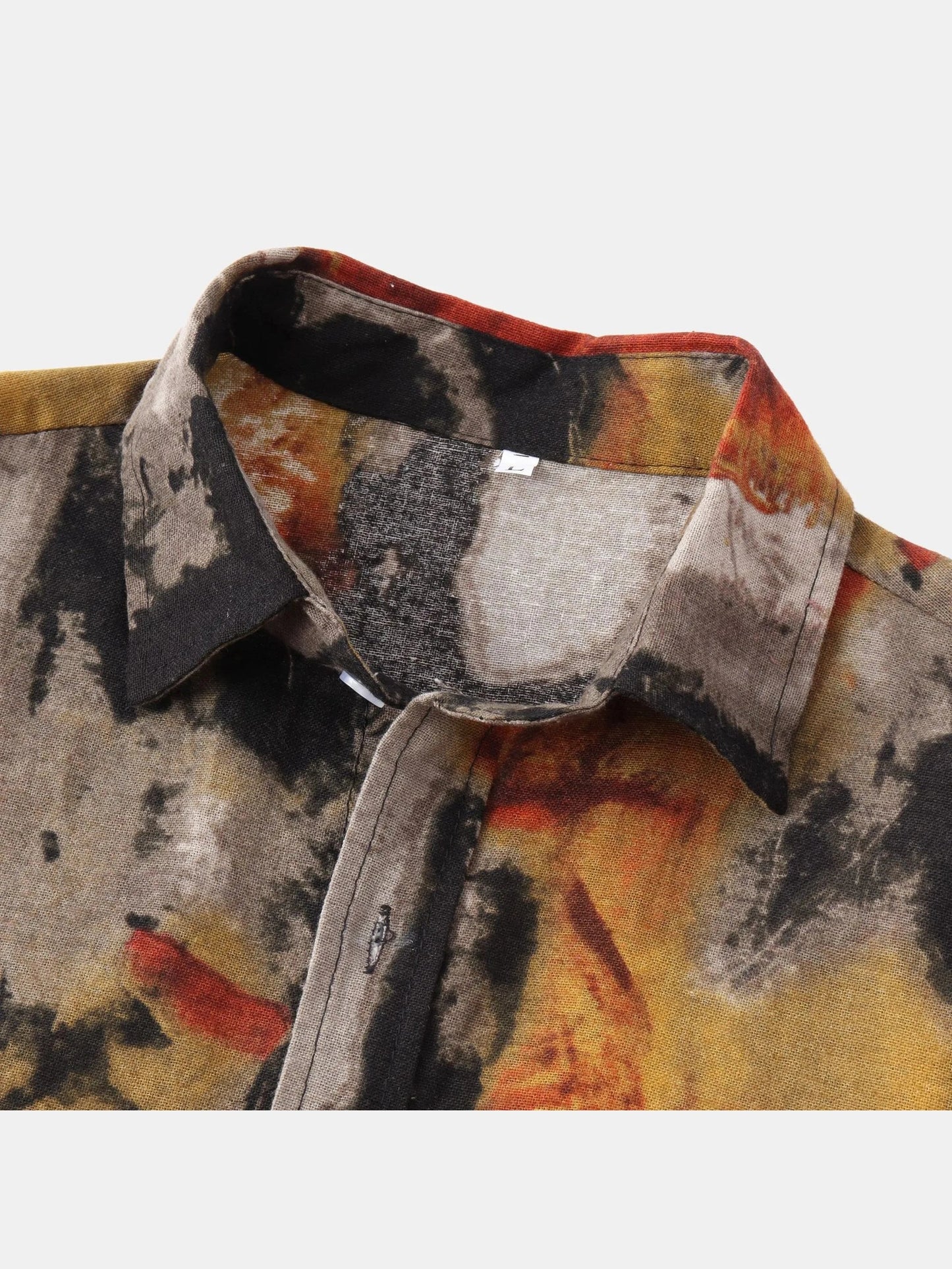 Men's Plus Size Abstract Print Short Sleeve Button-Up Casual Shirt Trendsi