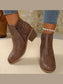 Point Toe Block Heels Boots nicholesgifts