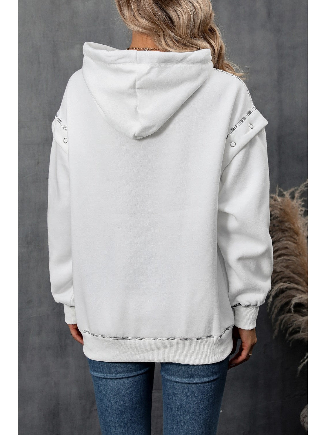 NicholesGifts Women Ivy Lane Drawstring Kangaroo Pocket Dropped Shoulder Hoodie NicholesGifts