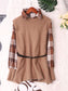 Plaid Long Sleeve Sweater Dress nicholesgifts