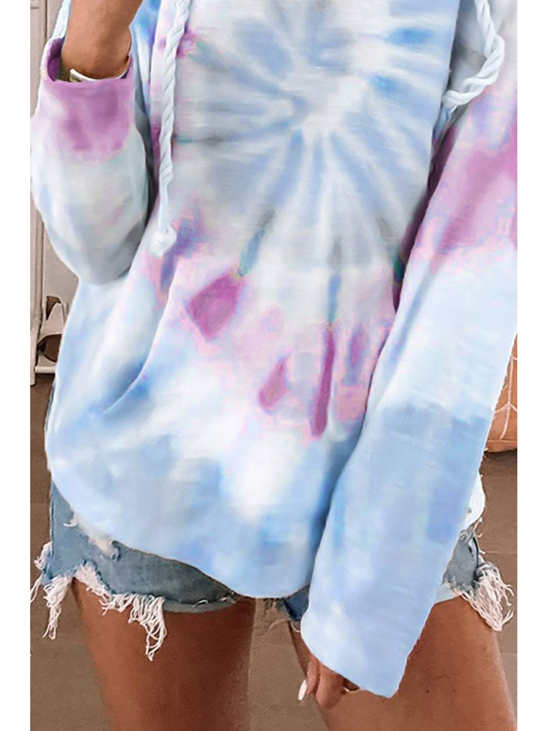 NicholesGifts Women Drawstring Tie-Dye Long Sleeve Hoodie NicholesGifts