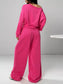 Boat Neck Long Sleeve Top and Pants Set nicholesgifts