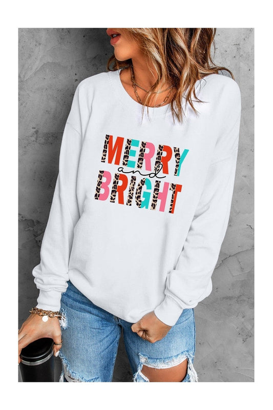 MERRY AND BRIGHT Graphic Sweatshirt