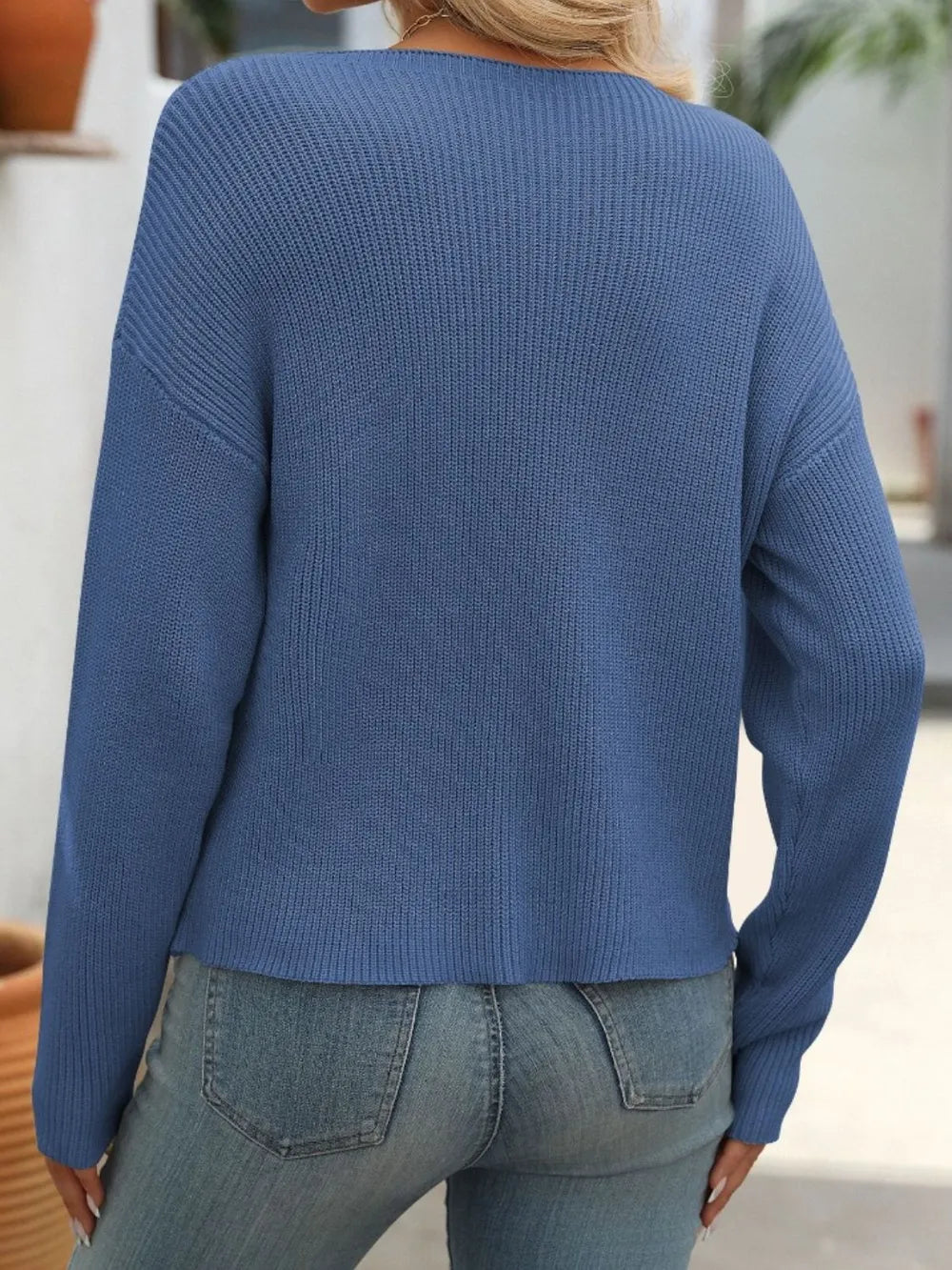 Mandy Round Neck Long Sleeve Sweater Trendsi