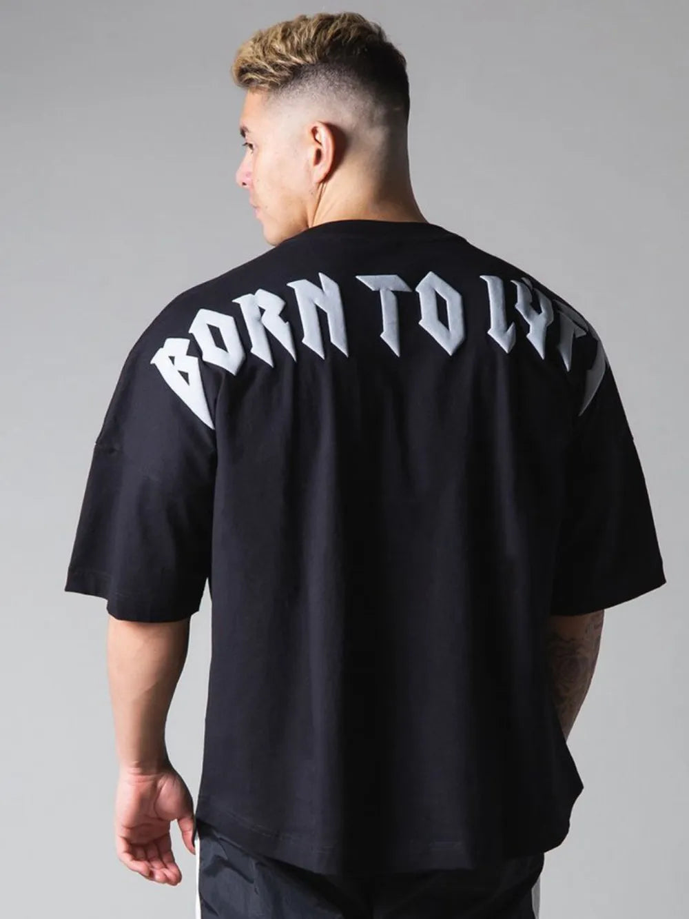 Men's Plus Size Letter Round Neck Half Sleeve T-Shirt Trendsi