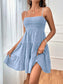 Women Smocked Tiered Sleeveless Mini Summer Dress nicholesgifts