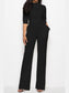 Mock Neck Tie-Waist Half Sleeve Jumpsuit nicholesgifts