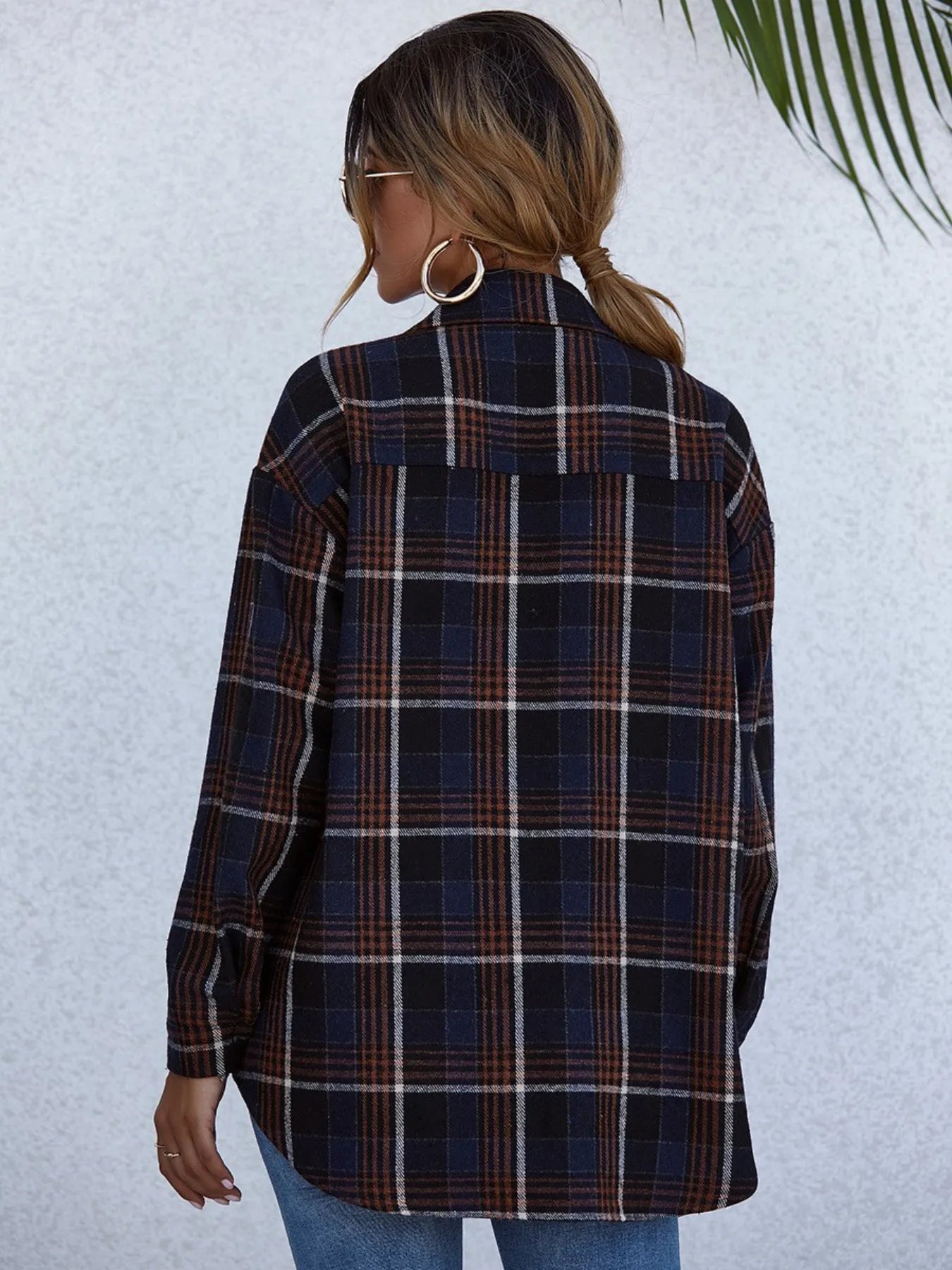 Plaid Button-Up Long Sleeve Shirt NicholesGifts