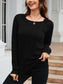 Texture Round Neck Long Sleeve Knit Top nicholesgifts
