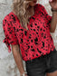 Women Tied Printed Boat Neck Blouse nicholesgifts