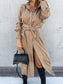 Button Front Long Sleeve Shirt Dress nicholesgifts