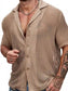 Men's Full Size Openwork Button Down Short Sleeve Shirt Plus Size nicholesgifts