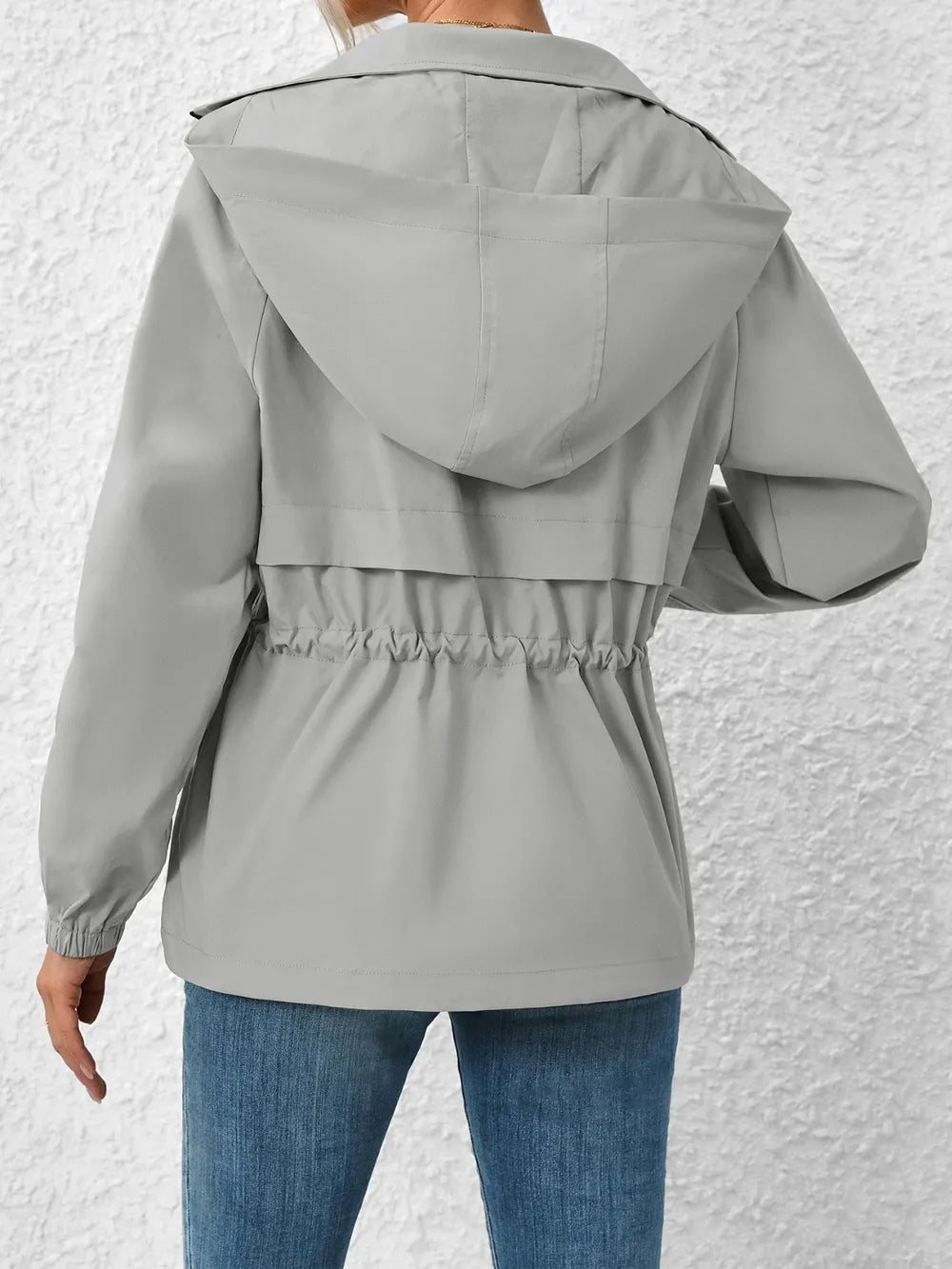Ivy Lane Drawstring Zip Up Hooded Jacket nicholesgifts