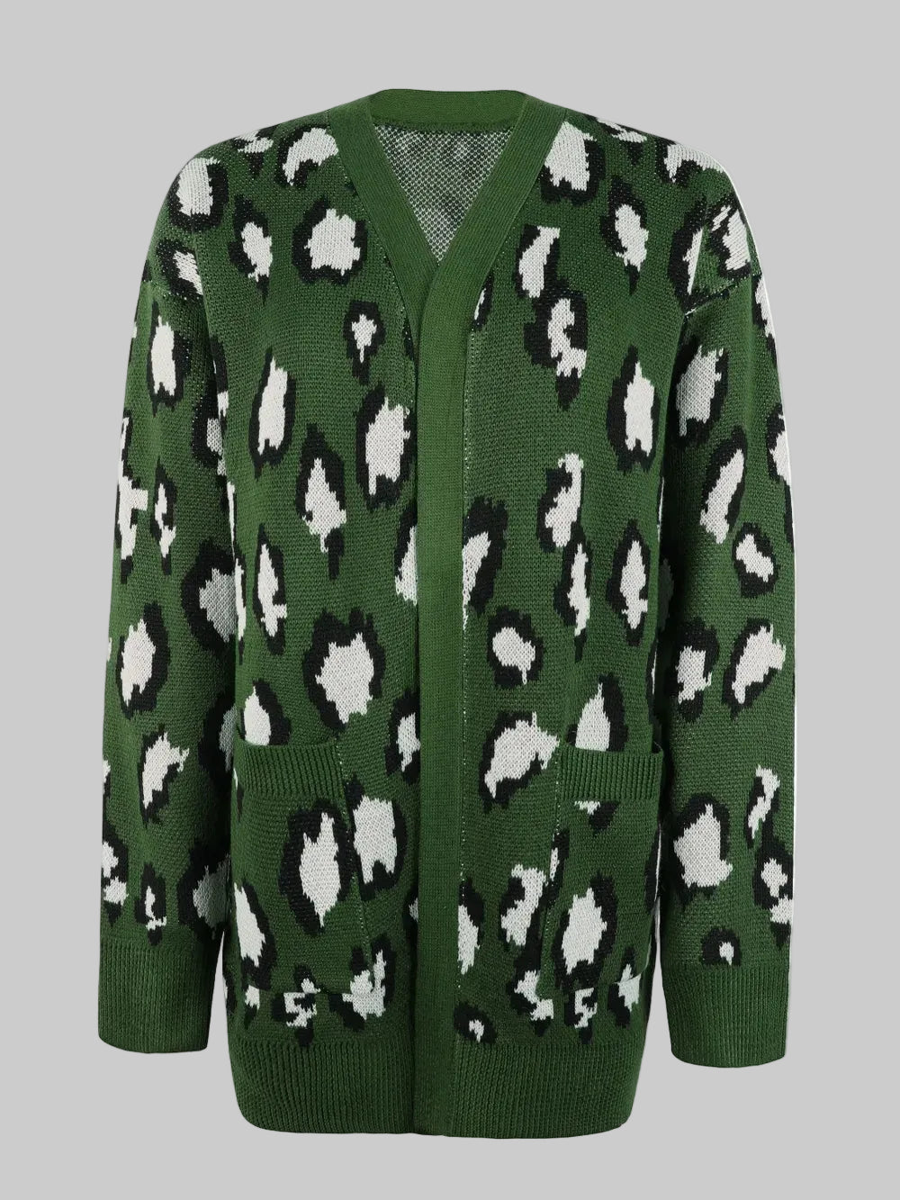 Women Leopard Open Front Dropped Shoulder Cardigan nicholesgifts