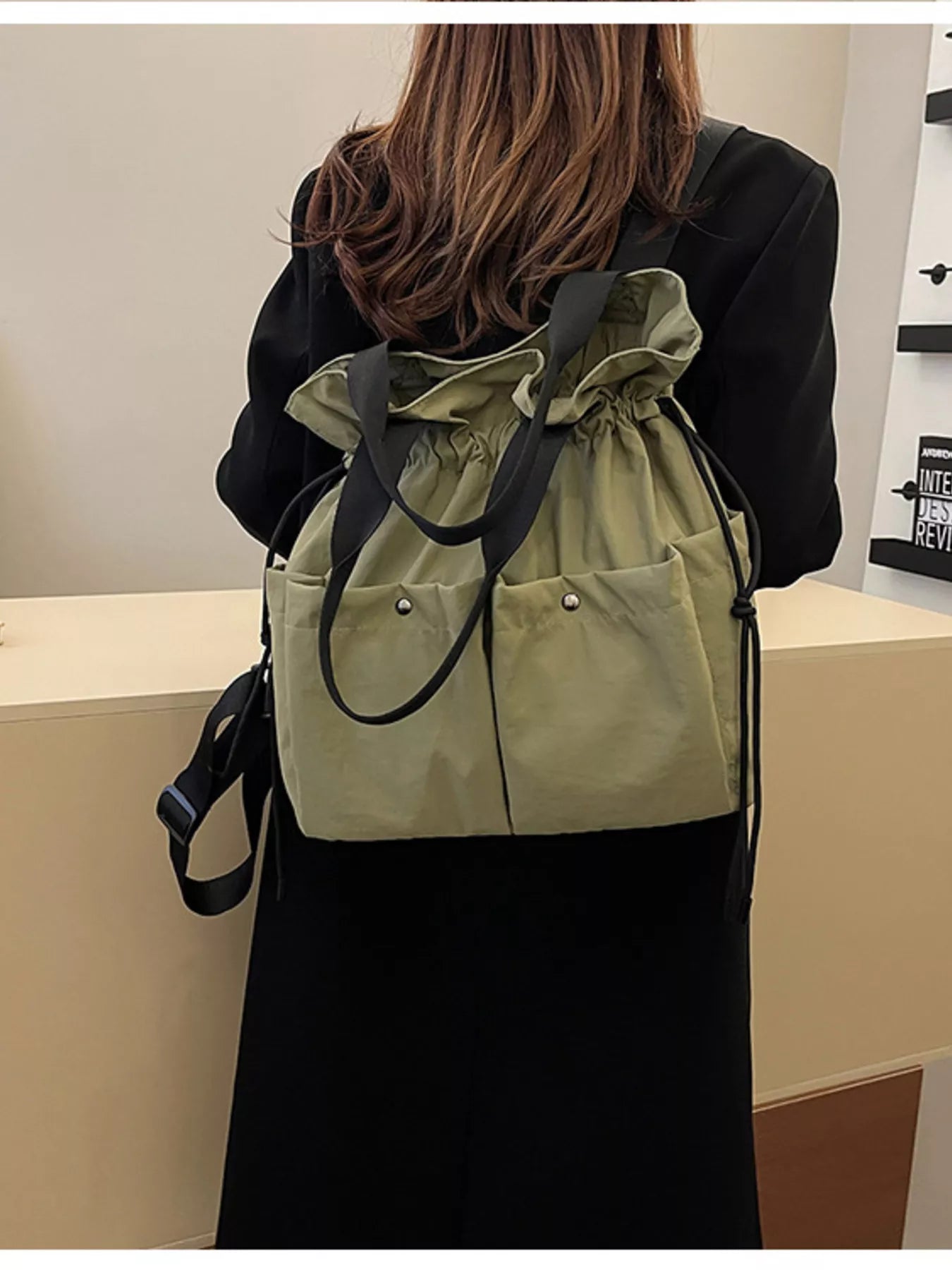 Drawstring Closure Lightweight Backpack Bag nicholesgifts