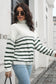 Striped Turtleneck Drop Shoulder Sweater nicholesgifts