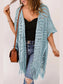 Openwork Open Front Cardigan with Fringes nicholesgifts