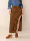 Plus Size Ruffled Slit High Rise Skirt nicholesgifts