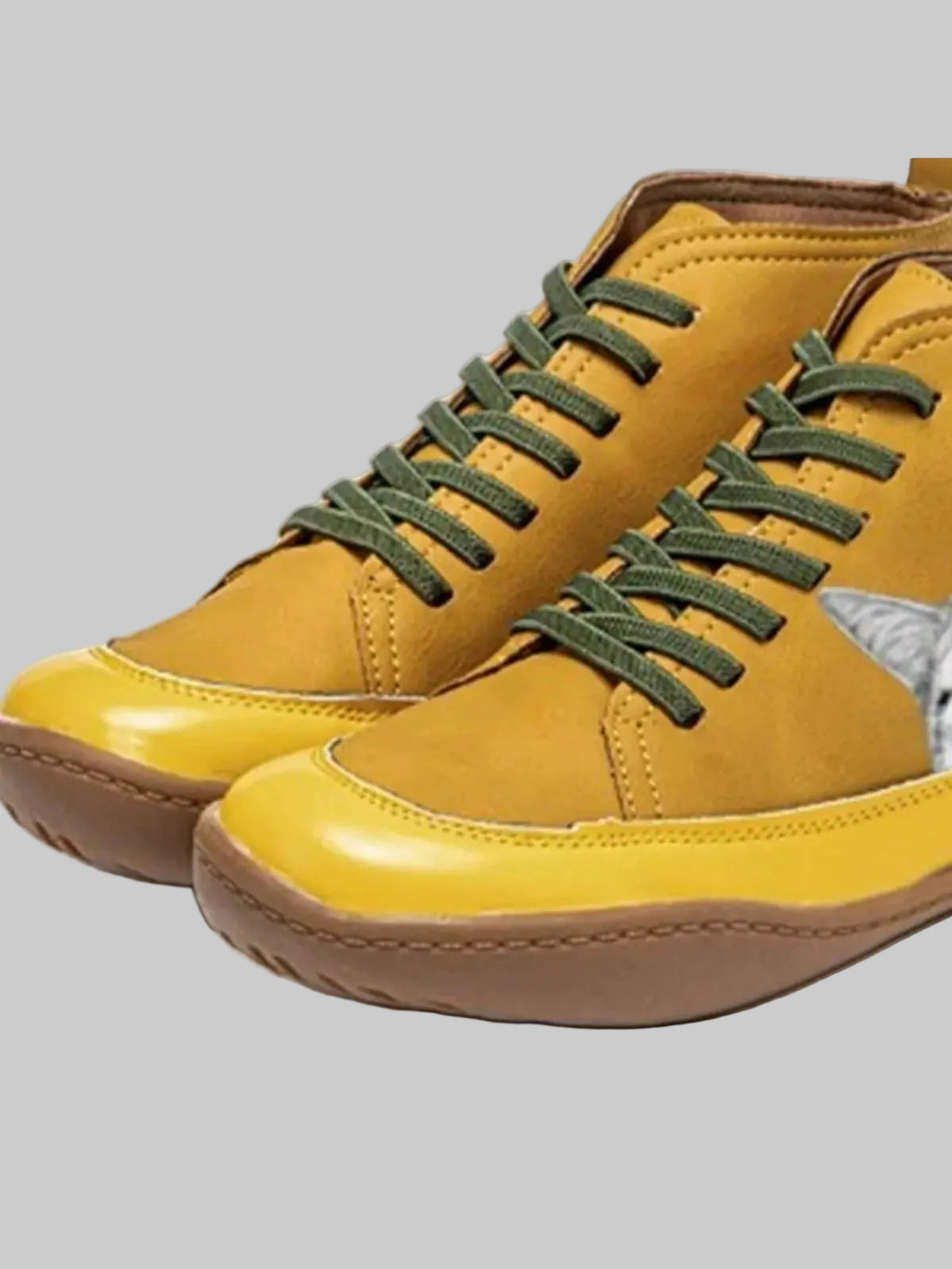 Cat Print Striped Ankle Sneakers Trendsi