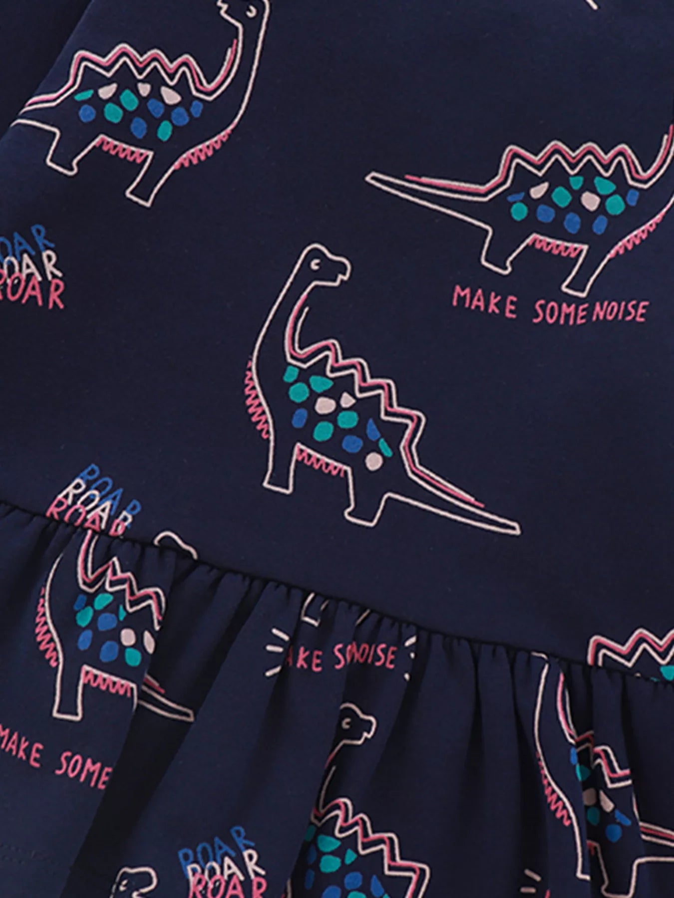 Children's Dinosaur Print Ruffle Hem Sweatshirt Trendsi