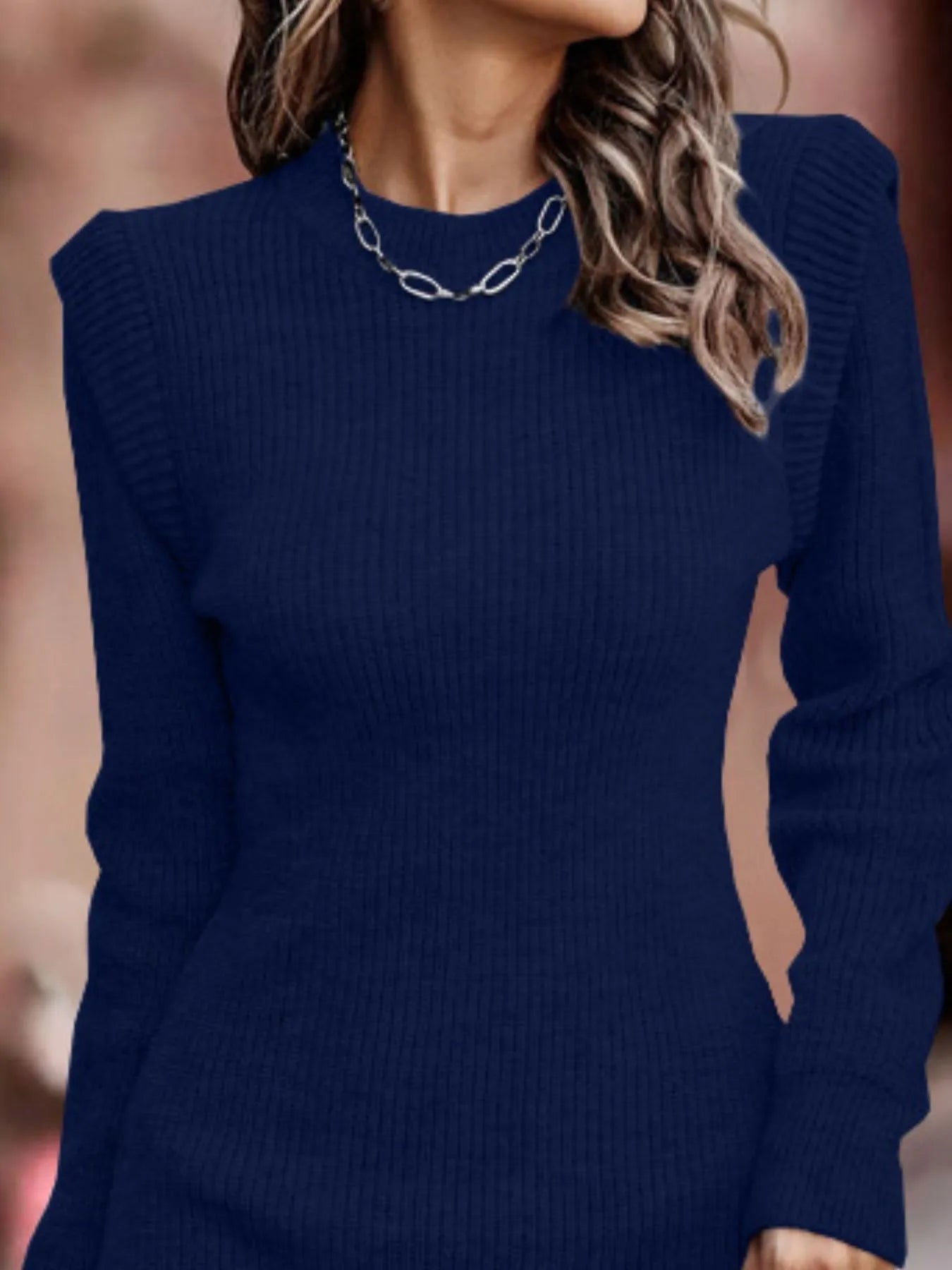Full Size Ribbed Knit Bodycon Sweater Dress Plus Size