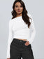 Backless Round Neck Long Sleeve Blouse nicholesgifts