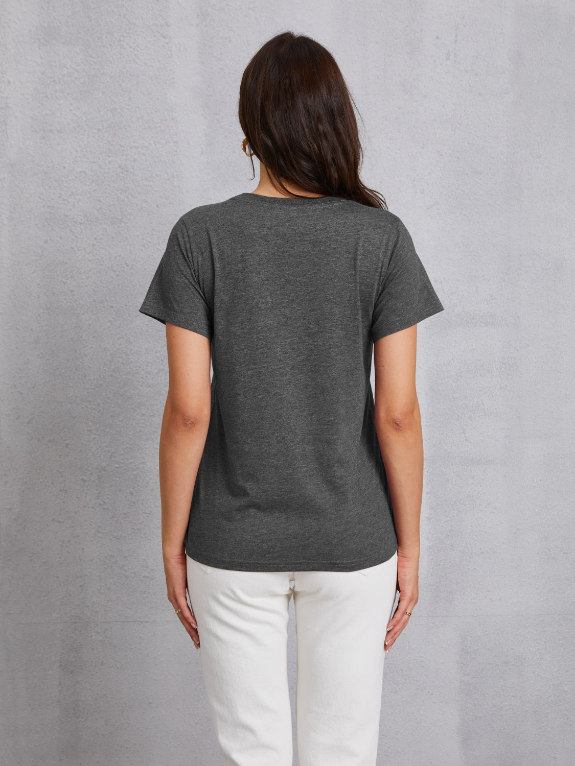Women Cat Graphic Round Neck Short Sleeve T-Shirt