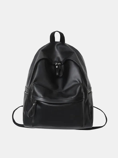 PU Leather Zip Backpack Bag nicholesgifts