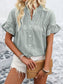 Button Down Ruffled Short Sleeve Shirt nicholesgifts