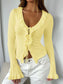 Women Ruffled Tie Front Flare Sleeve Shirt nicholesgifts