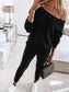 One-Shoulder Pearl Embellished Top and Pants Set nicholesgifts