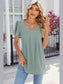 Women Eyelet Square Neck Flutter Sleeve Blouse nicholesgifts