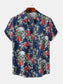 Men's Full Size Printed Short Sleeve Casual Shirt Plus Size nicholesgifts
