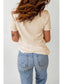 Women Corn Letter Graphic Cuffed Tee Shirt nicholesgifts