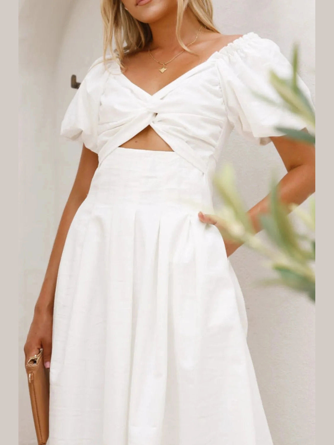 Sweetheart Neck Puff Sleeve Dress NicholesGifts