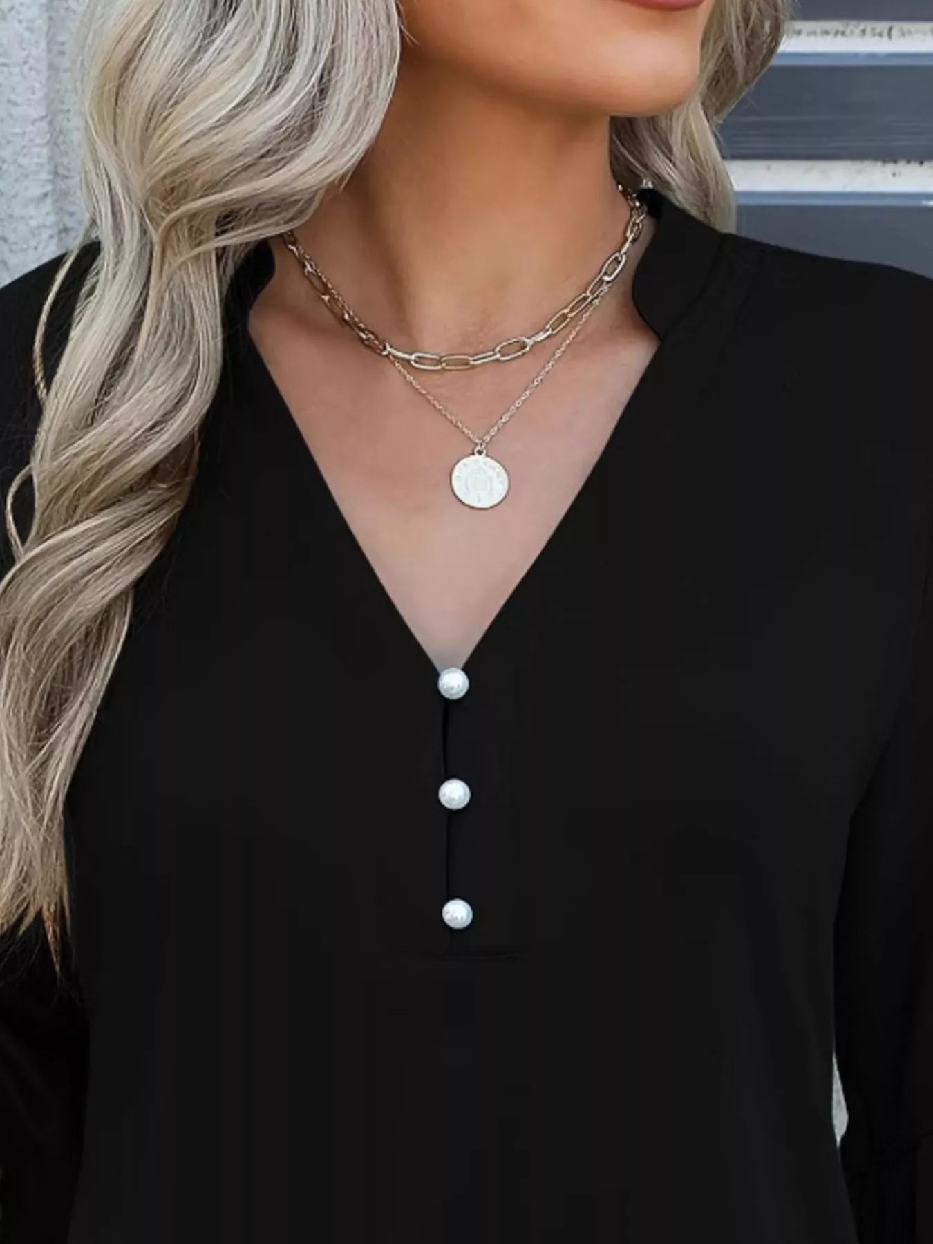 Full Size Notched Flounce Sleeve Blouse Plus Size Trendsi