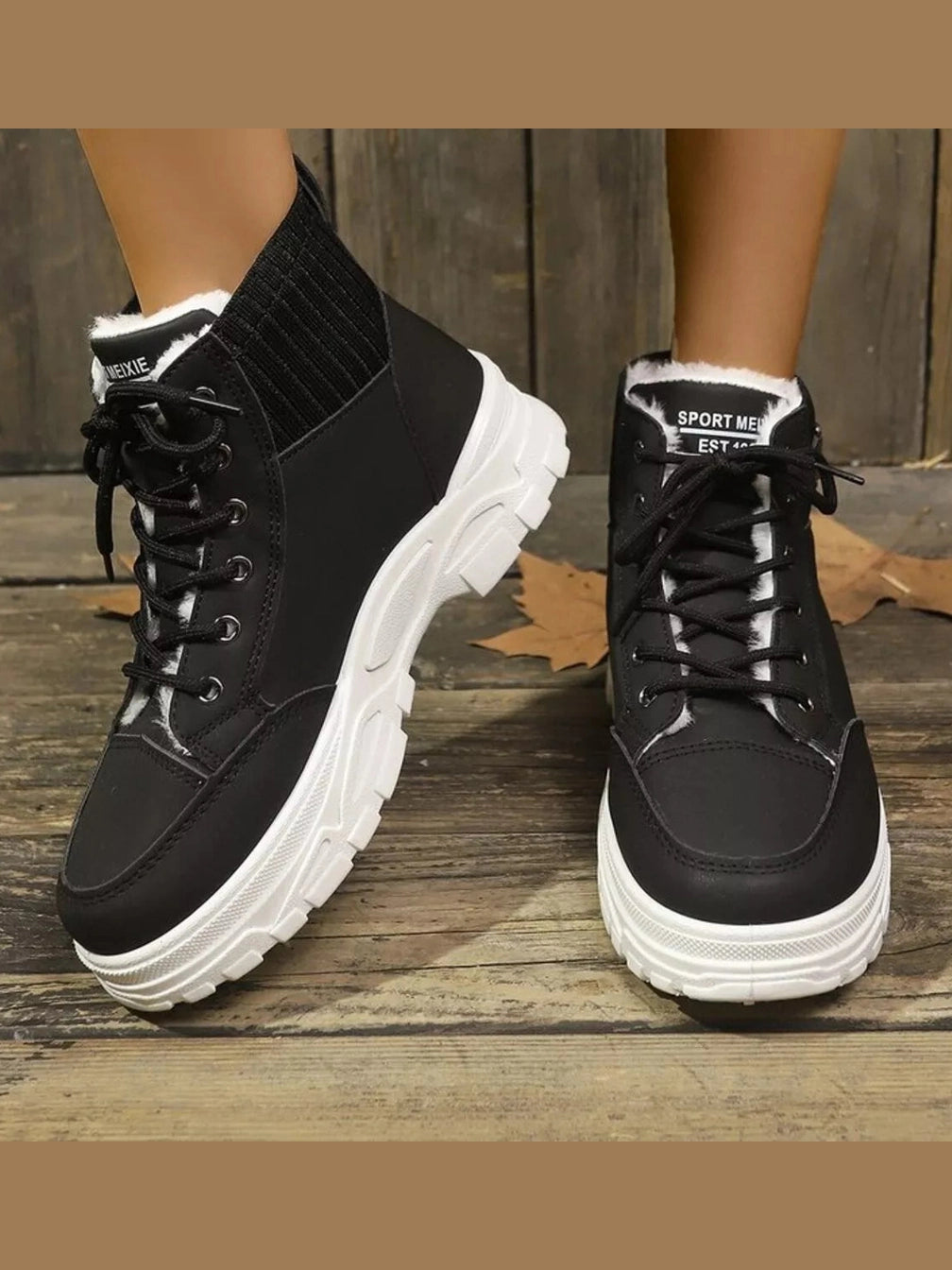 Plush Lining Lace Up Boots nicholesgifts