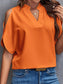 Notched Cold Shoulder Half Sleeve Blouse nicholesgifts