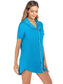 Contrast Piping Pocketed Short Sleeve Lounge Dress nicholesgifts