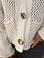 Crochet Button Up Long Sleeve Cardigan nicholesgifts