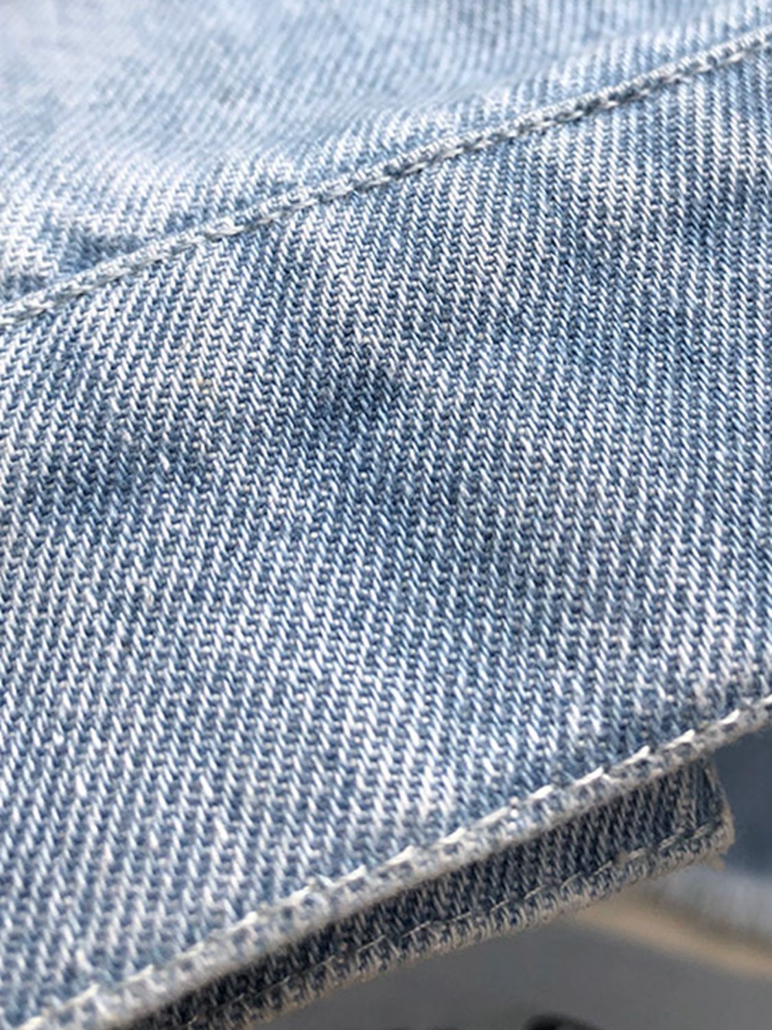 Raw Hem Collared Neck Long Sleeve Denim Jacket nicholesgifts