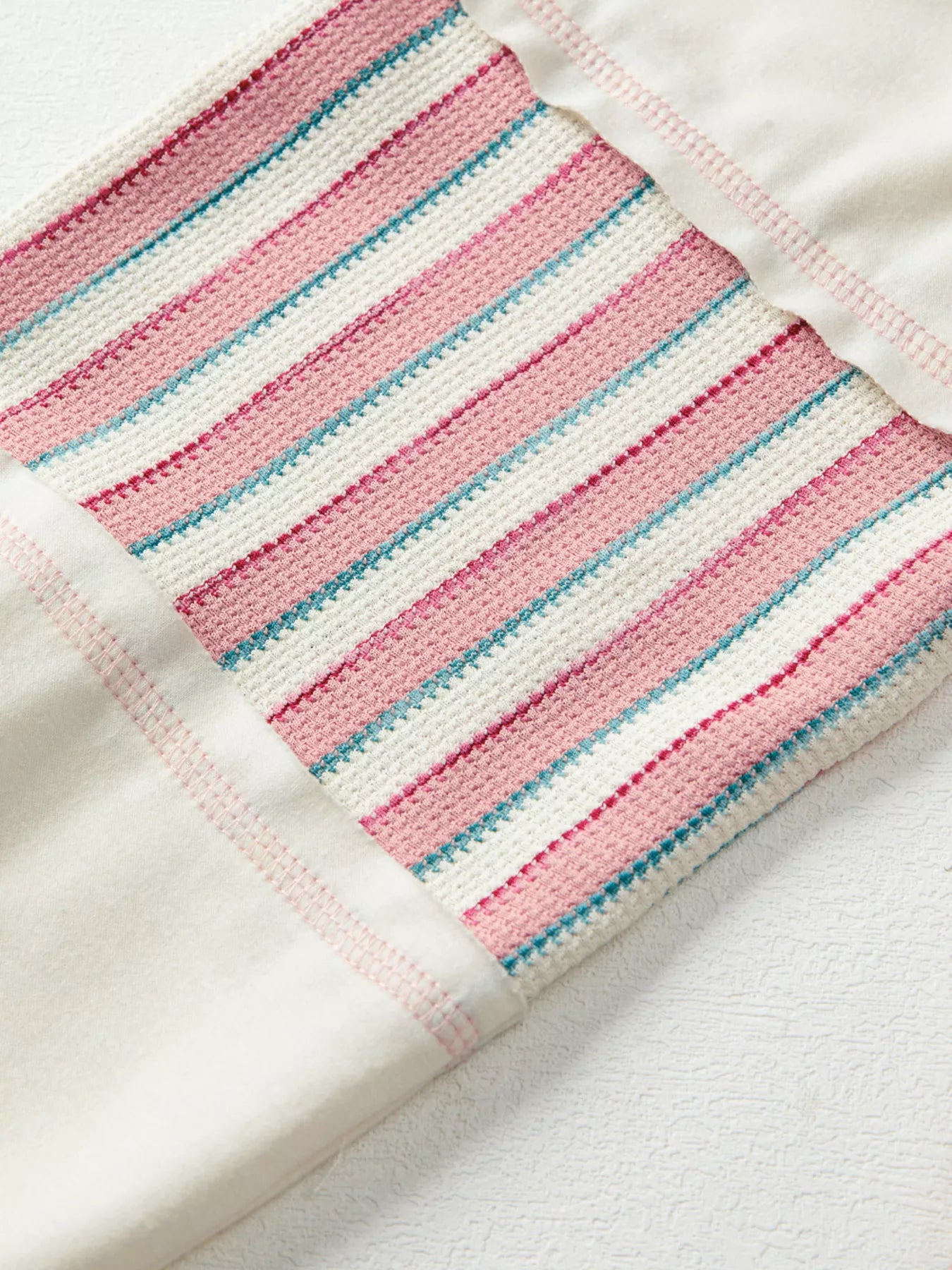 Stripe Stitched Detail Color Block Patchwork Oversized Top Trendsi