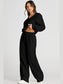 V-Neck Long Sleeve Top and Pants Active Set nicholesgifts