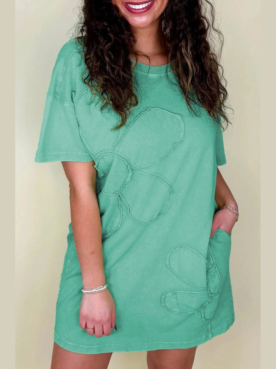 Round Neck Short Sleeve Tee Dress NicholesGifts
