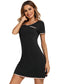 Contrast Trim Pocketed Round Neck Lounge Dress nicholesgifts