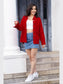 Raw Hem Pocketed Collared Neck Denim Jacket nicholesgifts