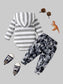 Baby and Toddler Girls Striped Hooded Bodysuit and Camouflage Pants Set nicholesgifts