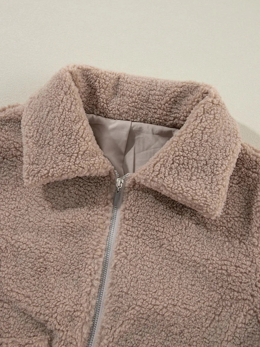 Zip Up Long Sleeve Plush Jacket nicholesgifts
